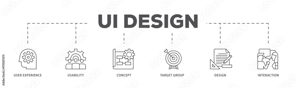 User interface design infographic icon flow process which consists of ...