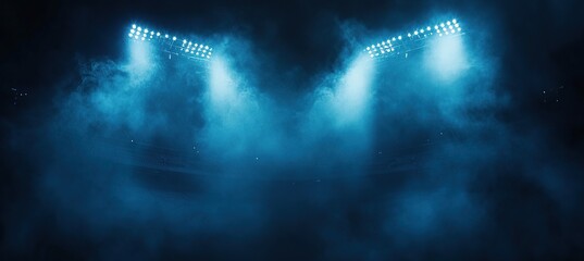 An abstract background of stadium lights creating an atmospheric and mysterious atmosphere