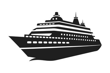 Wall Mural - black and white luxury ship vector illustration