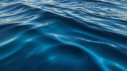 Blue ocean waves with smooth metallic texture background