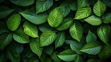 Poster - Detailed Texture Background of Fresh Natural Green Tree Leaves : Generative AI