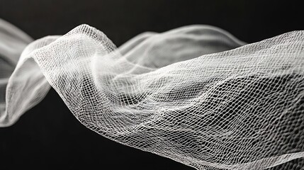Aufkleber - White MultiLayered Metallic Netting over the Black Background : Generative AI