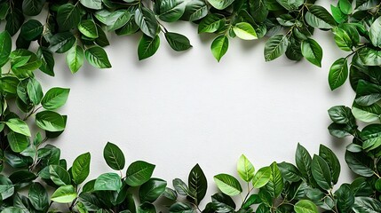 Poster - Border from Fresh Tree Leaves : Generative AI