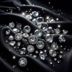 Diamonds on a Black Background
