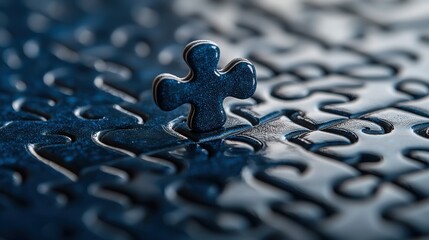 Abstract Puzzle-Piece Strategy Concept: Planning and Organization in Modern Design