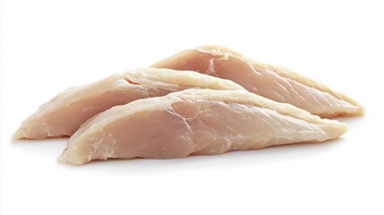 Fresh raw chicken fillet, on white background 