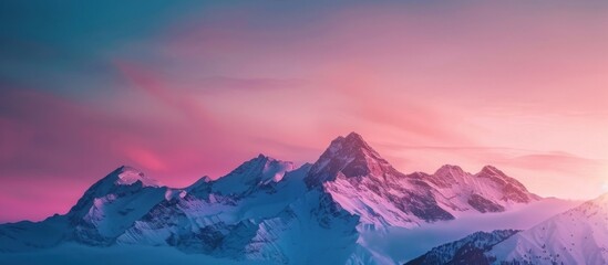 Poster - Majestic Mountain Peaks at Sunset