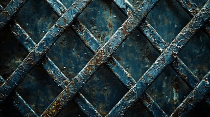 Aufkleber - Grunge Netted Metal Texture Pattern : Generative AI