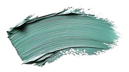 Leinwandbilder - Pastel Green Brush Strokes Isolated on White Background : Generative AI