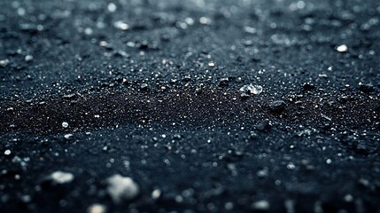 Poster - Black Grunge Surface with White Dusty Powder : Generative AI