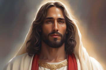 Jesus Christ, the savior of mankind and the son of God, stock portrait