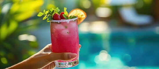 Poster - Refreshing Summer Cocktail by the Pool