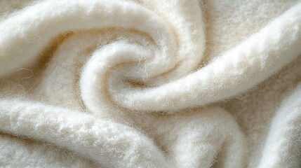 Aufkleber - White Synthetic Wool Fabric Texture : Generative AI