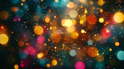 Poster - Colorful Bokeh City Lights at Night : Generative AI