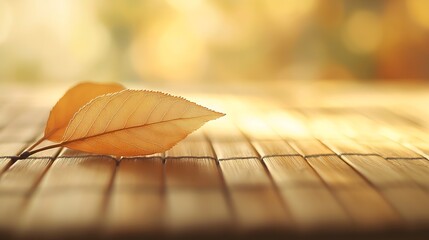 Poster - Linden Tree Leaves on Bamboo Mat : Generative AI