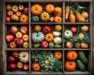 Canvas Print - Seasonal Produce Arrangement