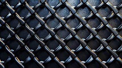 Aufkleber - Abstract Seamless Vector Chainlink Pattern on Dark Gray Background : Generative AI