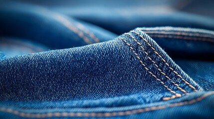 Poster - Cotton Jeans Background Blue Fabric Texture : Generative AI