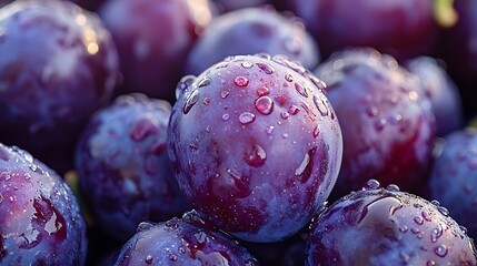 Poster - Lots of Plums Background Closeup : Generative AI