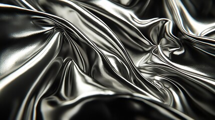 Poster - Abstract Shaped Metallic Fabric Texture : Generative AI