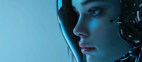 Poster - Cyberpunk Woman in Blue Light