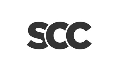 SCC logo design template with strong and modern bold text. Initial based vector logotype featuring simple and minimal typography. Trendy company identity.