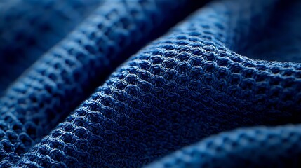 Poster - Closeup Photograph of Blue Towel Top View : Generative AI