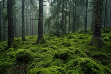 Wall Mural - moss on forest hummocks