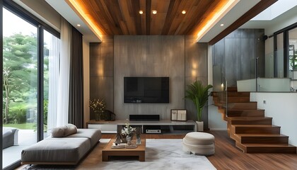 Modern interior design showcasing elegant decor and stylish furnishings in a contemporary house setting