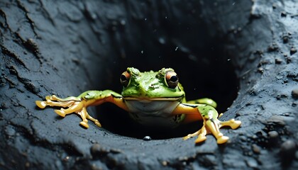 Mysterious Intersection of a Black Hole and a Frog in a Cosmic Landscape