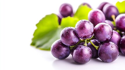 Poster - Bunch of Grape Berries Isolated on White Background : Generative AI