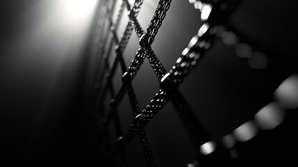 Poster - Metallic Netting over the Black Background : Generative AI