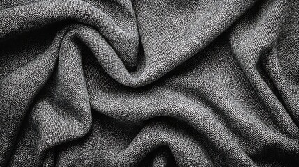 Poster - Gray Folded Fabric Texture : Generative AI