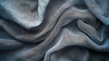 Poster - Gray Cotton Fabric Texture Top View : Generative AI