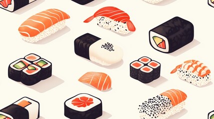 Poster - Sushi Pattern.