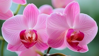 Delicate beauty of a pink orchid blooming elegantly in nature