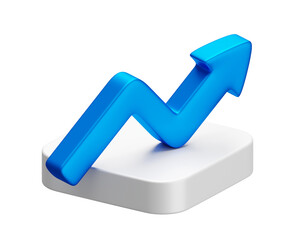 png up arrow 3d icon illustration business concept isolated transparent background. growth direction