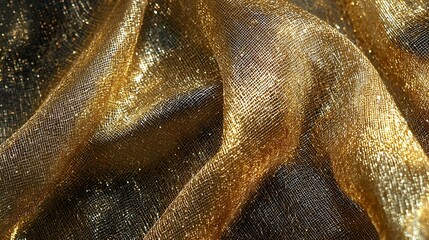 Poster - Abstract Shaped Metallic Fabric Texture : Generative AI