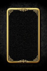 Wall Mural - Golden Frame on Black.