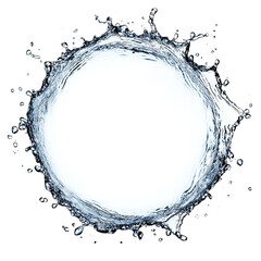 Clear water splash with bubbles in a glass isolated on white background