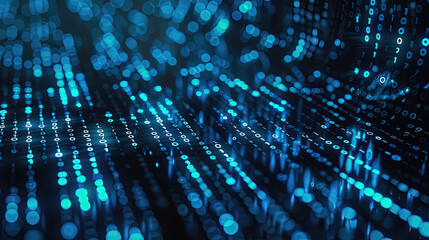 Digital binary data code screen background