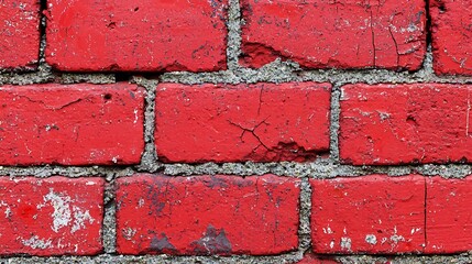 Poster - Red Brick Background : Generative AI