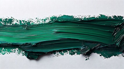 Leinwandbilder - Pastel Green Brush Strokes Isolated on White Background : Generative AI
