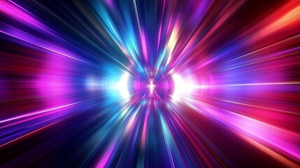 Wall Mural - Modern Colorful light tunnel background. 8k resolution. Best for wide banner