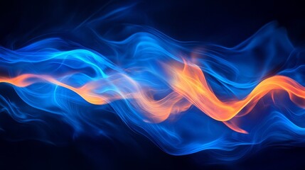 Canvas Print - Abstract background with fiery blue light