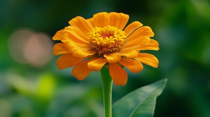 Canvas Print - A vibrant Zinnia flower, showcasing its bold, colorful petals in shades ranging from deep red to bright pink, orange, or yellow.