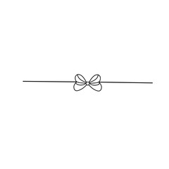 Canvas Print - hand drawn ribbon bow border