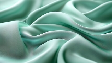 Poster - Abstract Green Fabric Background : Generative AI