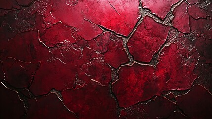 Poster - Stained Red Wall Background : Generative AI