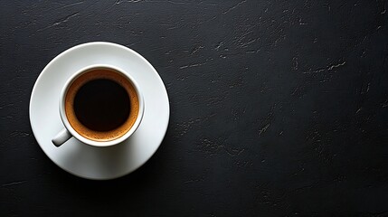 Aufkleber - Cup of Black Coffee on Black Table : Generative AI